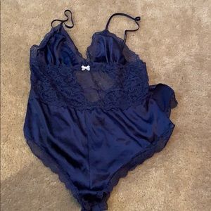 Victoria’s Secret blue satin and lace one piece
